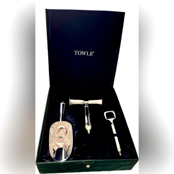 Towle Copenhagen Silver-plated Bar Tools: Opener, Ice Scoop, Double Jigger 🍸 - Picture 1 of 11